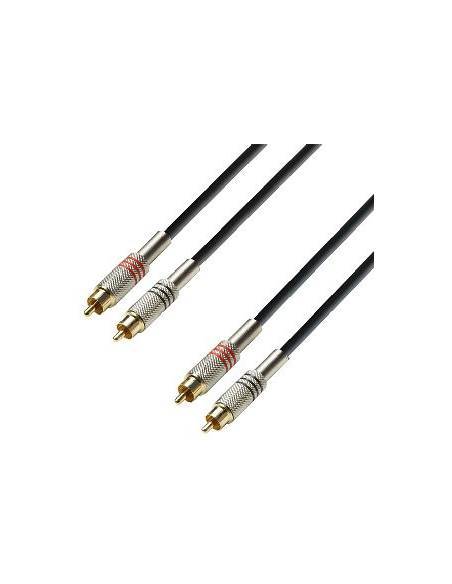 Adam Hall Cable de audio 2 RCA a 2 RCA - 3 metros - 1