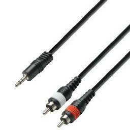 Adam Hall Cable de audio Minijack 3,5mm a 2 RCA - 6 metros
