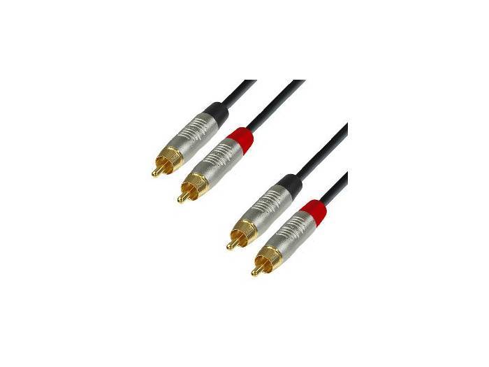 Adam Hall Cable de audio 2 RCA a 2 RCA conectores REAN - 3 metros - K4TCC0300 - 1