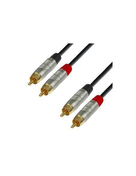 Adam Hall Cable de audio 2 RCA a 2 RCA conectores REAN - 3 metros - K4TCC0300 - 1