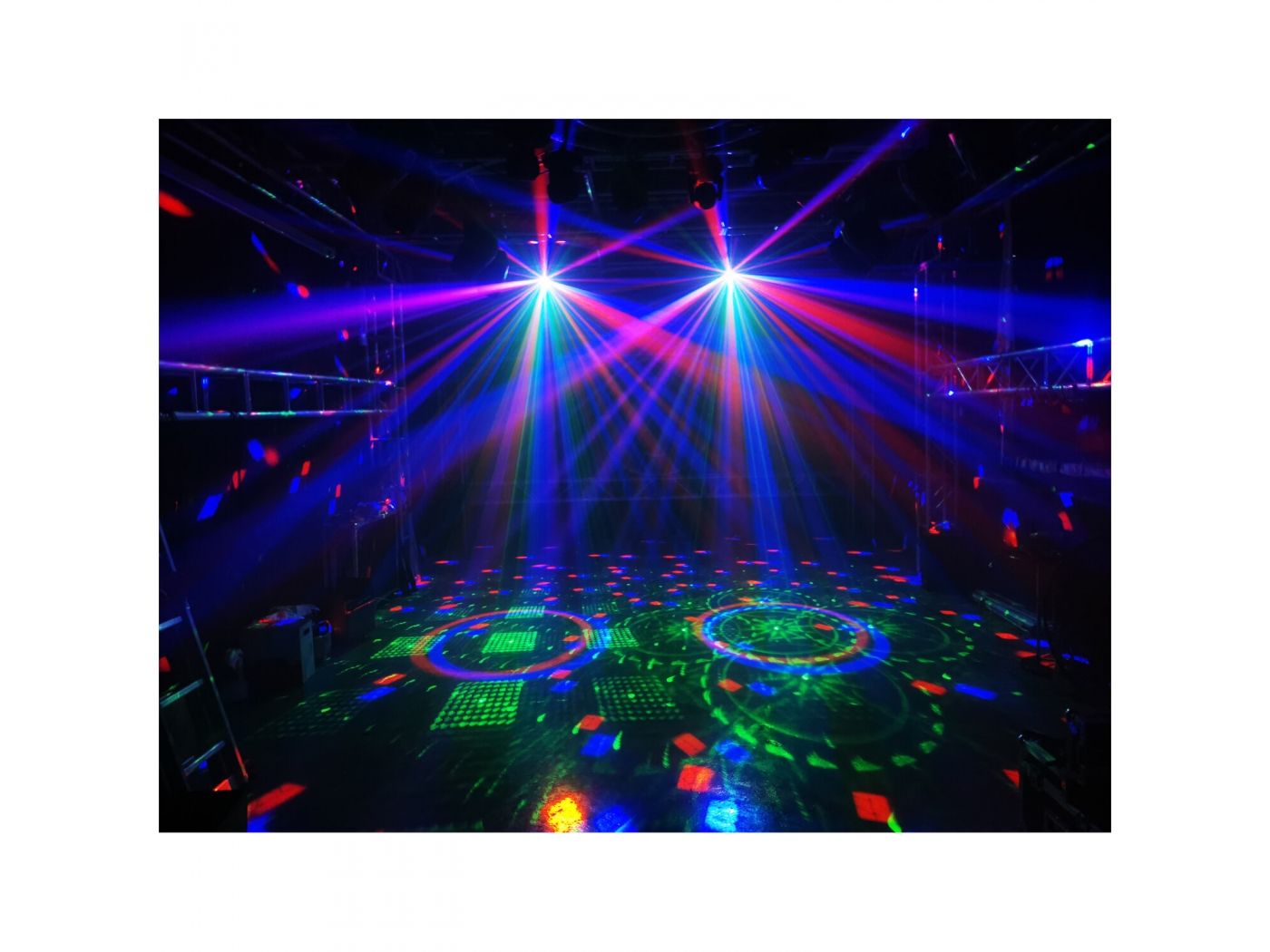 IBIZA FULLMOON EFECTO DE ILUMINACION DMX 5-EN-1 CON EFECTO WASH, UV, LASER R+G, STROBO & ASTRO - 5