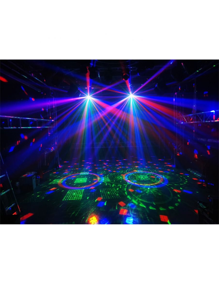 IBIZA FULLMOON EFECTO DE ILUMINACION DMX 5-EN-1 CON EFECTO WASH, UV, LASER R+G, STROBO & ASTRO - 5