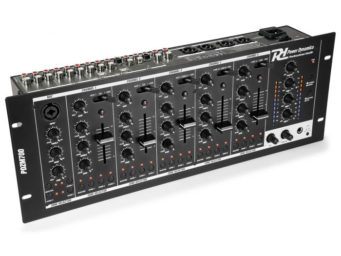 Power Dynamics PDZM700 Mezclador instalacion de 6 canales USB 4 zonas 172750 - 3