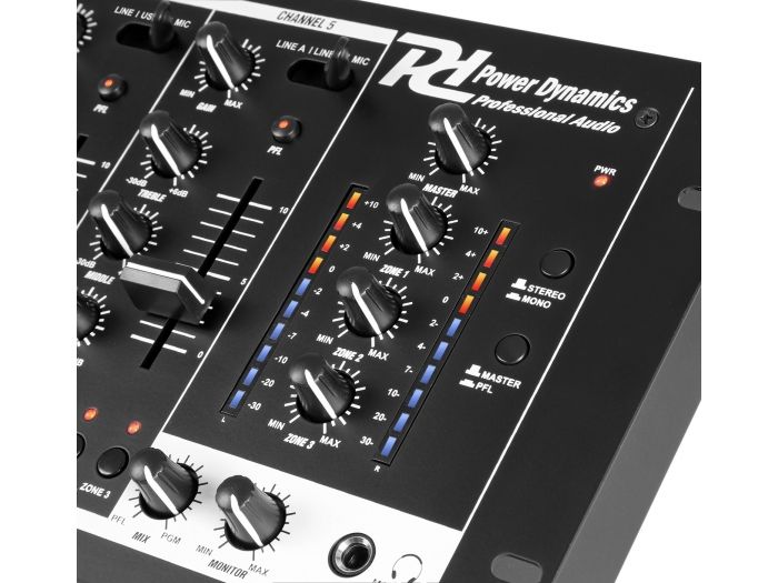 Power Dynamics PDZM700 Mezclador instalacion de 6 canales USB 4 zonas 172750 - 7