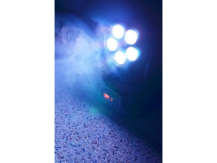 Beamz MHL90 Mini Cabeza Movil wash 5x 18W RGBAW-UV LEDs 