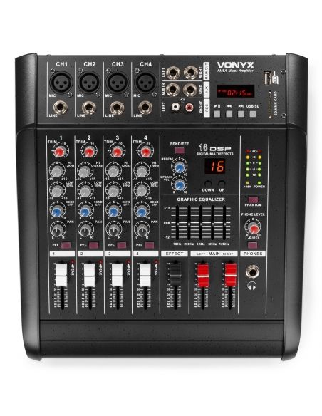 Vonyx AM5A 5 Channel Amplified Mixer BT | Mas Que Sonido