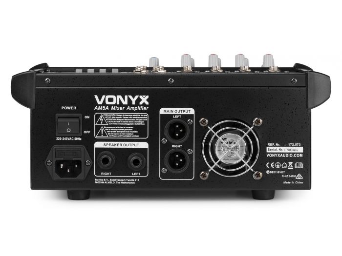 Vonyx AM5A 5 Channel Amplified Mixer BT | Mas Que Sonido