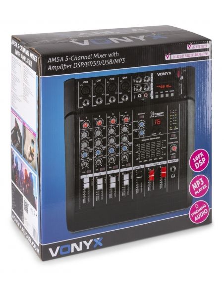 Vonyx AM5A 5 Channel Amplified Mixer BT | Mas Que Sonido