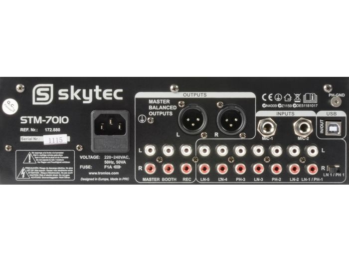 Skytec STM-7010 Mezclador 4 canales DJ USB | Mas Que Sonido