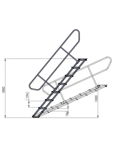 Power Dynamics 750AS Escaleras ajustables 100 - 180cm