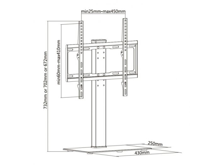 Audizio TTTS40 Soporte de mesa para TV con base de cristal 32”- 55” 129179 - 4
