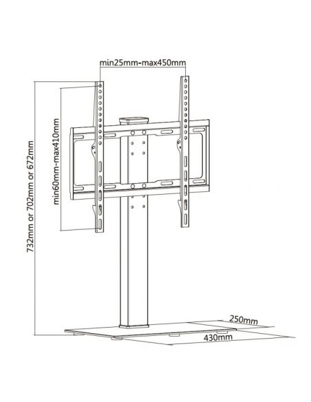 Audizio TTTS40 Soporte de mesa para TV con base de cristal 32”- 55” 129179 - 4