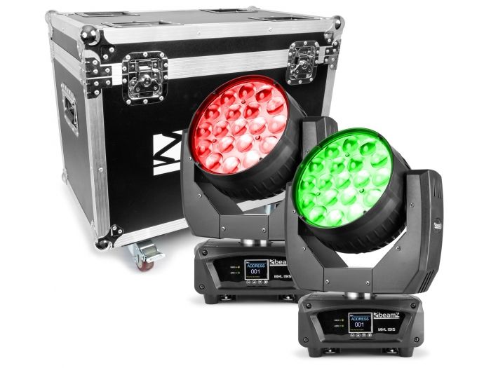 beamZ Pro MHL1915 Cabeza Movil LED Zoom 2pcs en Flightcase 150522 - 1