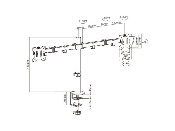 Audizio MAD20 Brazo Doble para Monitor 13”- 32” 129156 - 5