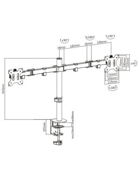 Audizio MAD20 Brazo Doble para Monitor 13”- 32” 129156 - 5