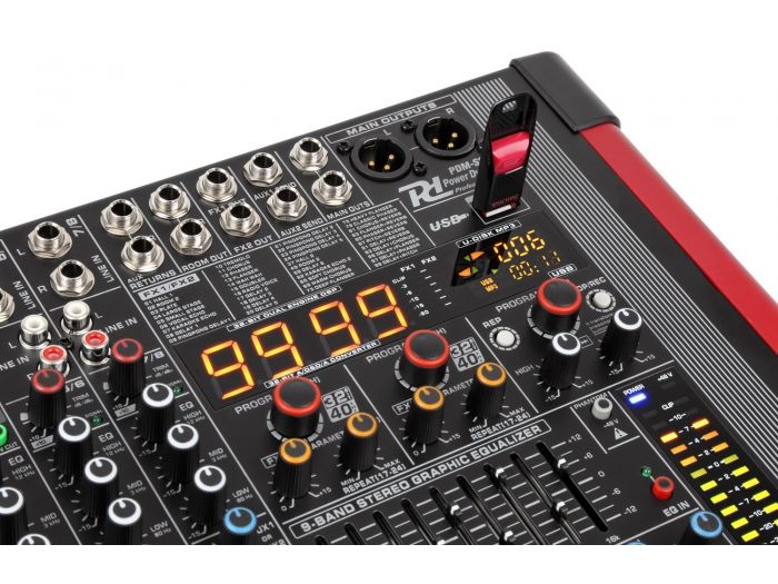 Power Dynamics PDM-S804A Mezclador amplificado de escenario 8 canales