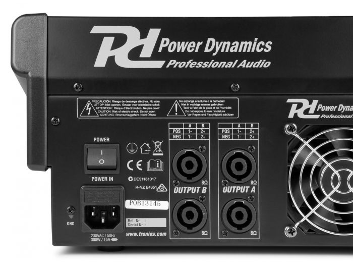 Power Dynamics PDM-S804A Mezclador amplificado de escenario 8 canales