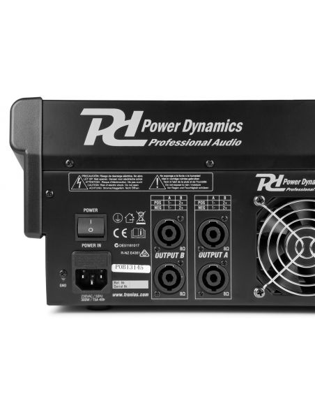 Power Dynamics PDM-S804A Mezclador amplificado de escenario 8 canales