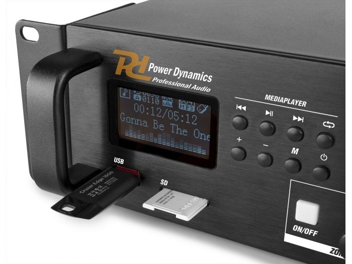 Power Dynamics PDV240MP3 PA Mixer Amplifier 240W/100V 4 zones 952071 - 5