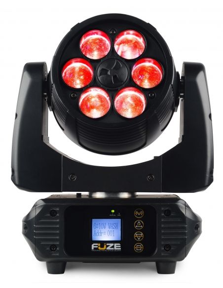 Beamz Fuze610Z Set 2 pcs Cabeza Movil Wash 6x 10W LED con Zoom en Flightcase