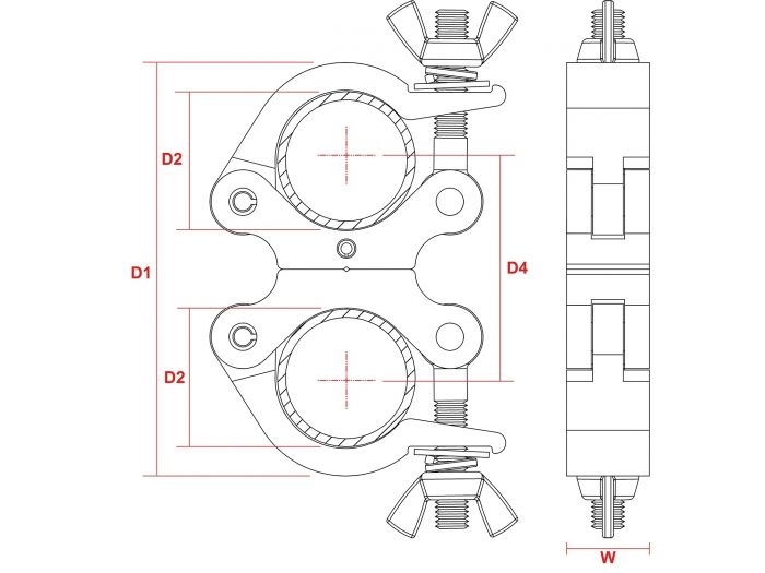 Beamz BC50-200D Garra giratoria Slimline 200kg Alu 