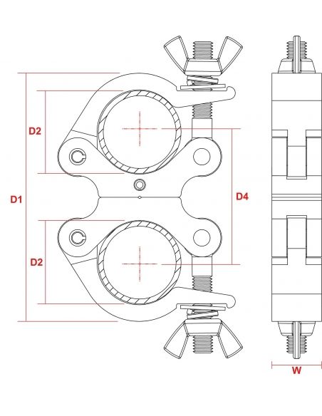Beamz BC50-200D Garra giratoria Slimline 200kg Alu 