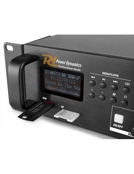 Power Dynamics PDV360MP3 PA Mixer Amplifier 360W/100V 4 zones 952073 - 5