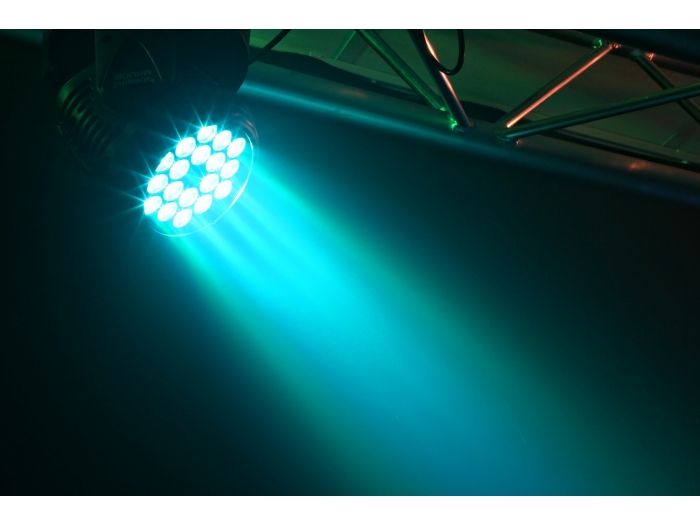 Beamz Cabeza movil MHL108 Wash 18x 3W RGB 11 canales DMX