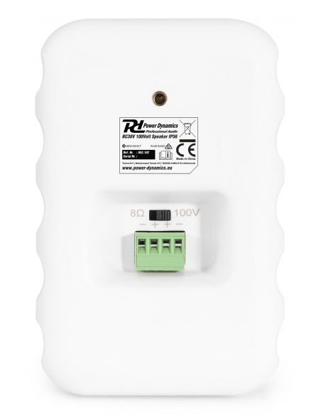Power Dynamics BC30V Pareja de altavoces blanco IPX5 100V 3" 60W 952102 - 5