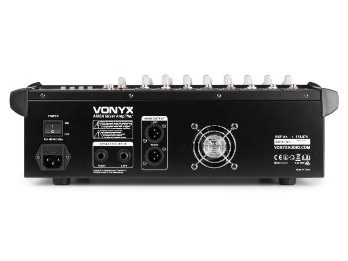 Vonyx AM8A 8 Channel Amplified Mixer BT | Mas Que Sonido