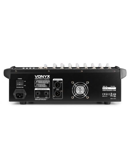 Vonyx AM8A 8 Channel Amplified Mixer BT | Mas Que Sonido