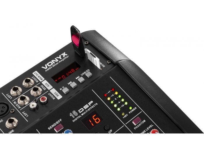 Vonyx AM8A 8 Channel Amplified Mixer BT | Mas Que Sonido