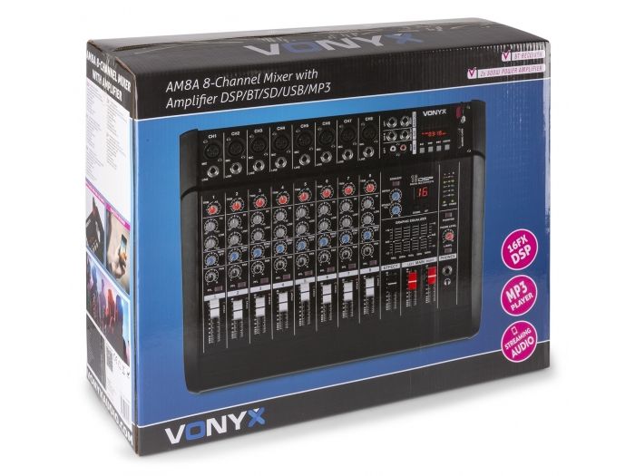 Vonyx AM8A 8 Channel Amplified Mixer BT | Mas Que Sonido