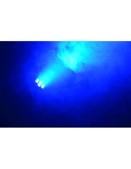 Beamz MHL74 Mini Cabeza Movil Wash 7X 10W DMX 12 Canales Quad LED Blanco 