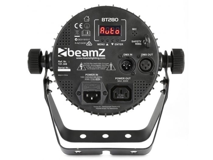 Beamz BT280 Foco PAR plano LED 7x10W 6-en-1 RGBAW-UV 