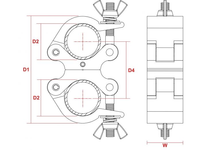 Beamz BC50-500D Garra giratoria 500kg Alu 