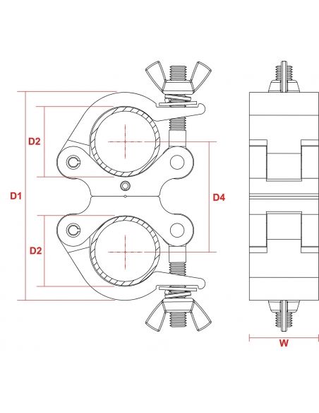 Beamz BC50-500D Garra giratoria 500kg Alu 