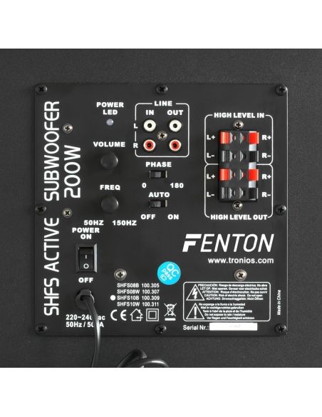 Fenton SHFS08B Subwoofer activo 8\" negro 
