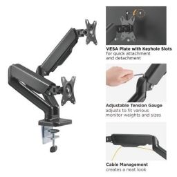 Audizio MAD20G Brazo Doble para Monitor con amortiguador de gas 17”- 32” 129150 2