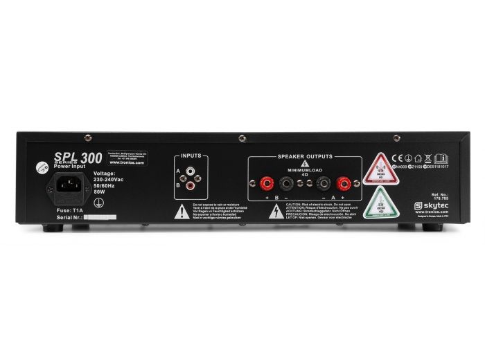 Skytec SPL 300 Amplificador 2x 150W Negro