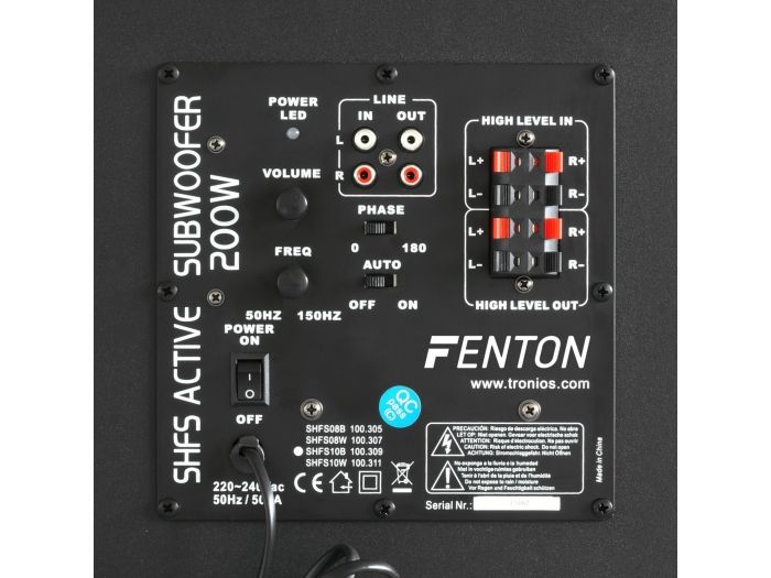 Fenton SHFS10B Subwoofer Activo 10\" negro