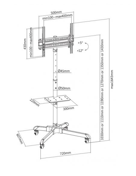 Audizio MFS30 Soporte portátil de suelo para TV 32”- 65” 129182 - 5