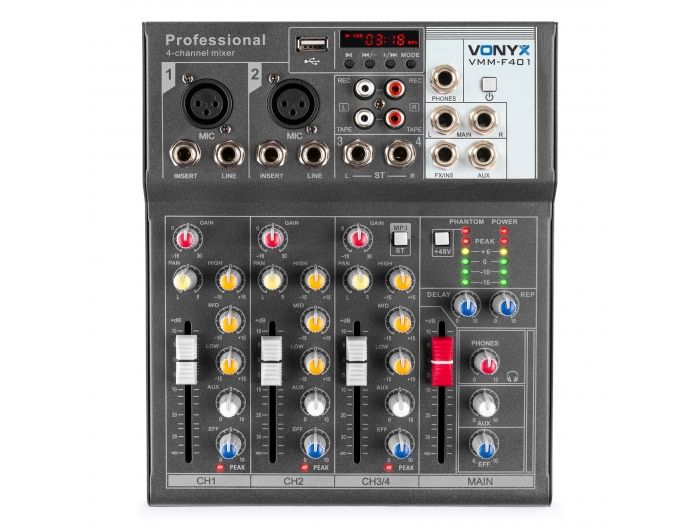 Vonyx VMM-F401 Mezclador directo 4 canales 172575