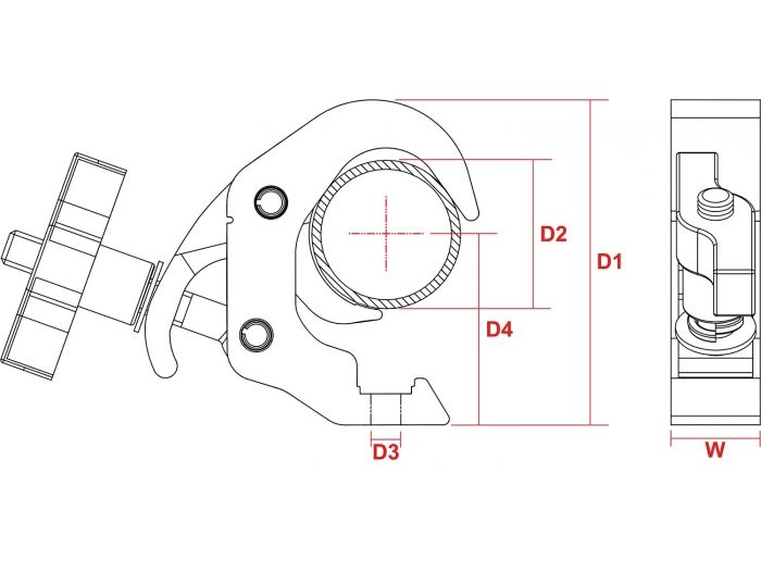 Beamz BC50-250T Garra rapida Slimline 250kg Alu 