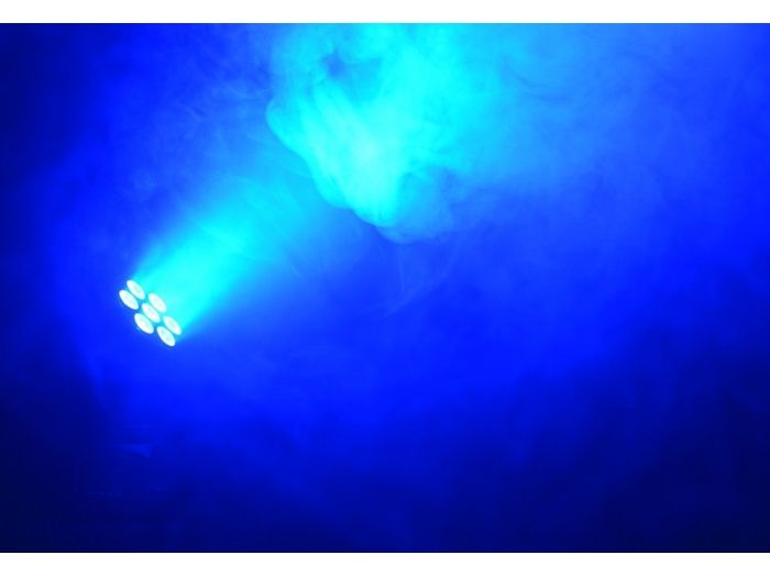 Beamz MHL74 Mini Cabeza Movil Wash 7X 10W DMX 12 Canales Quad LED 