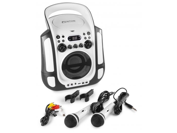 Fenton SBS30W Sistema Karaoke con CD y 2 micros Blanco 130170 - 3