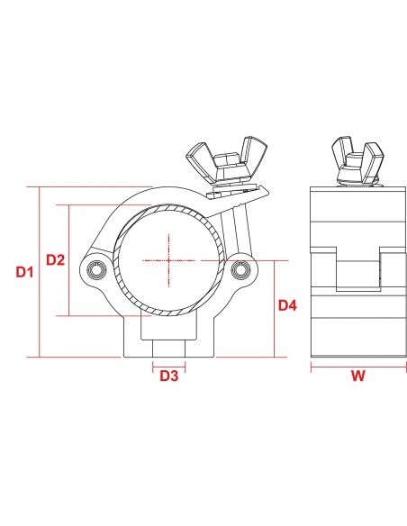 Beamz BC35B-75 Garra compacta Slimline 75kg Negra 