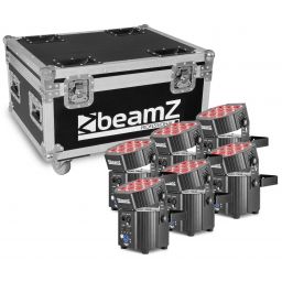 Beamz BBP60 Conjunto Focos, 6pcs en Flightcase con cargador 