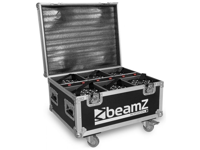 Beamz BBP60 Conjunto Focos, 6pcs en Flightcase con cargador 