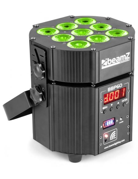 Beamz BBP60 Conjunto Focos, 6pcs en Flightcase con cargador 